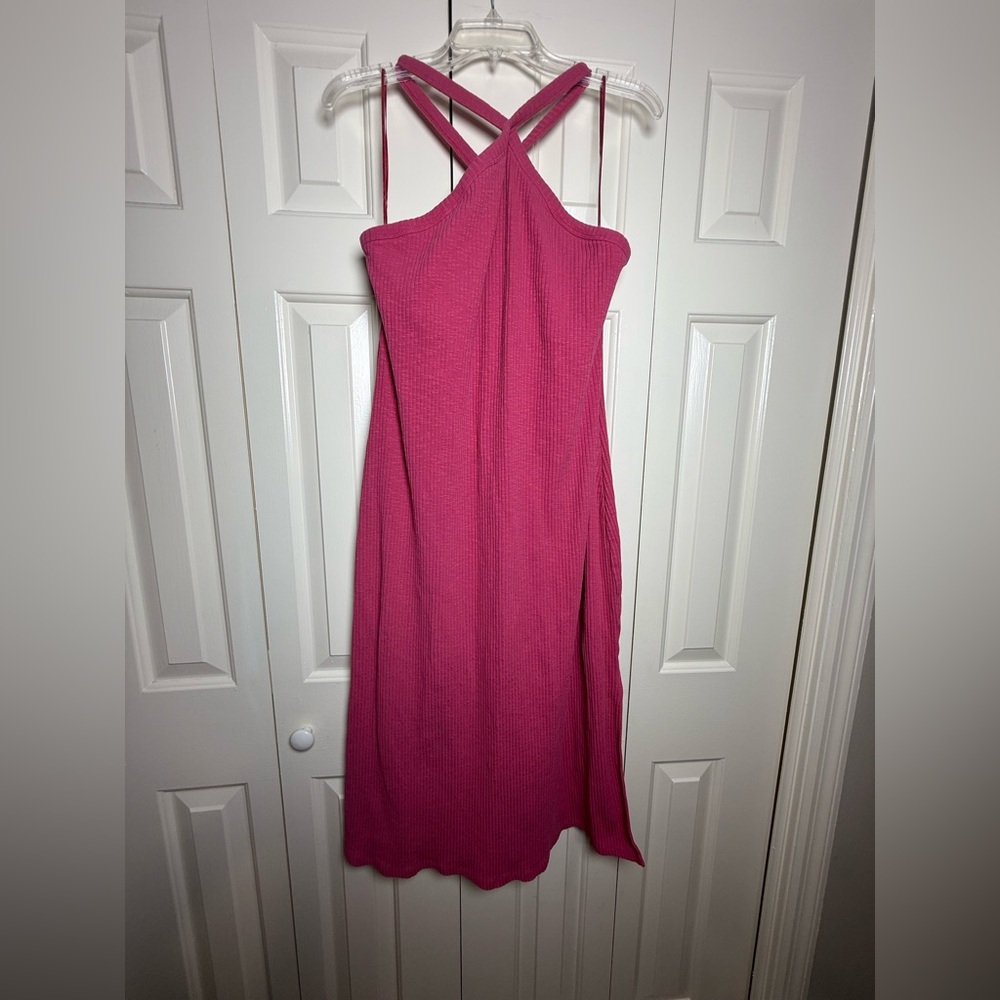 Old Navy Fitted Rib-Knit Halter Midi Dress